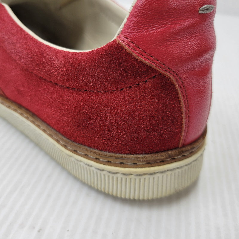 【中古品】【メンズ】 MAISON MARGIELA メゾン マルジェラ LEATHER SLIP-ON レザー スリッポン シューズ 靴 183-260909-as-30-izu サイズ：42 カラー：レッド 万代Net店