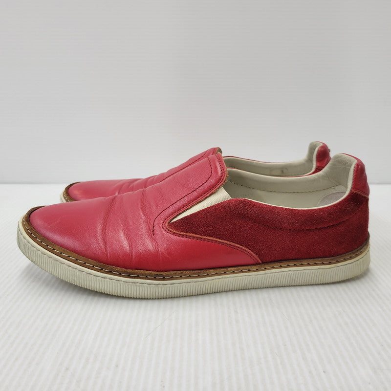 【中古品】【メンズ】 MAISON MARGIELA メゾン マルジェラ LEATHER SLIP-ON レザー スリッポン シューズ 靴 183-260909-as-30-izu サイズ：42 カラー：レッド 万代Net店