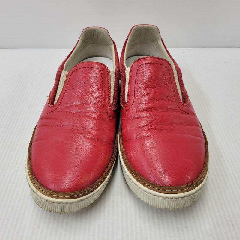 【中古品】【メンズ】 MAISON MARGIELA メゾン マルジェラ LEATHER SLIP-ON レザー スリッポン シューズ 靴 183-260909-as-30-izu サイズ：42 カラー：レッド 万代Net店