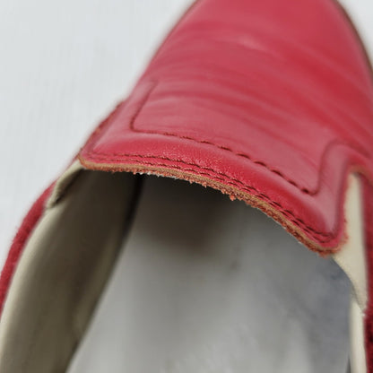 【中古品】【メンズ】 MAISON MARGIELA メゾン マルジェラ LEATHER SLIP-ON レザー スリッポン シューズ 靴 183-260909-as-30-izu サイズ：42 カラー：レッド 万代Net店