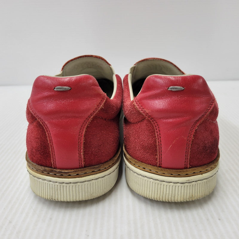 【中古品】【メンズ】 MAISON MARGIELA メゾン マルジェラ LEATHER SLIP-ON レザー スリッポン シューズ 靴 183-260909-as-30-izu サイズ：42 カラー：レッド 万代Net店