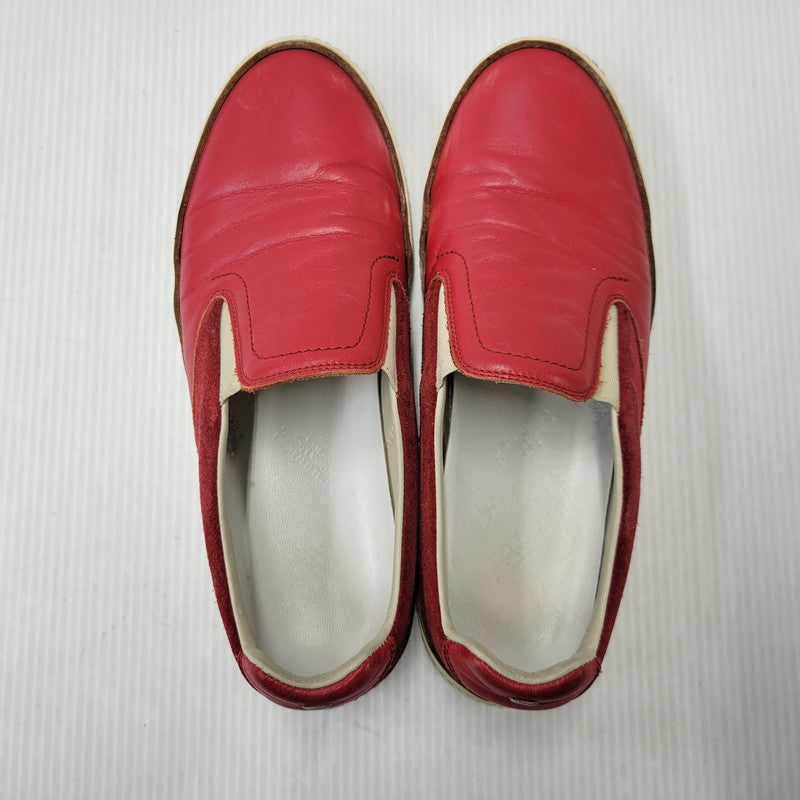 【中古品】【メンズ】 MAISON MARGIELA メゾン マルジェラ LEATHER SLIP-ON レザー スリッポン シューズ 靴 183-260909-as-30-izu サイズ：42 カラー：レッド 万代Net店