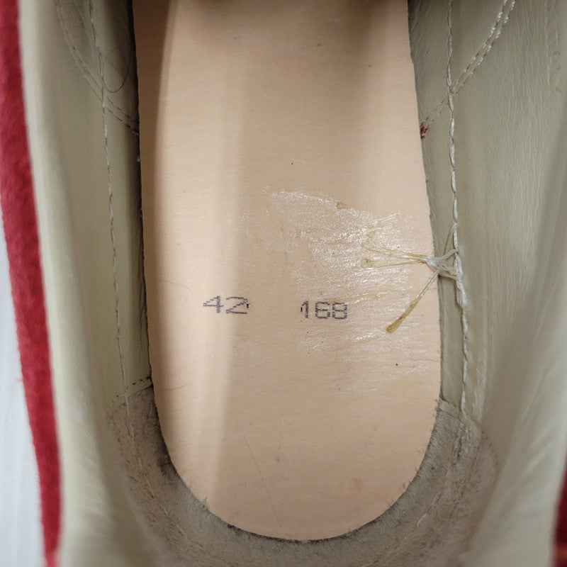 【中古品】【メンズ】 MAISON MARGIELA メゾン マルジェラ LEATHER SLIP-ON レザー スリッポン シューズ 靴 183-260909-as-30-izu サイズ：42 カラー：レッド 万代Net店