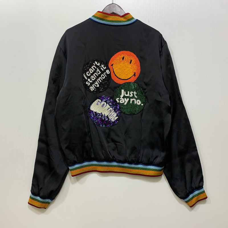 【中古品】【メンズ】 PALM ANGELS パームエンジェルス SMILE RAYON JACKET スマイル レーヨン ジャケット アウター 142-260909-cs-08-izu サイズ：46 カラー：ブラック 万代Net店