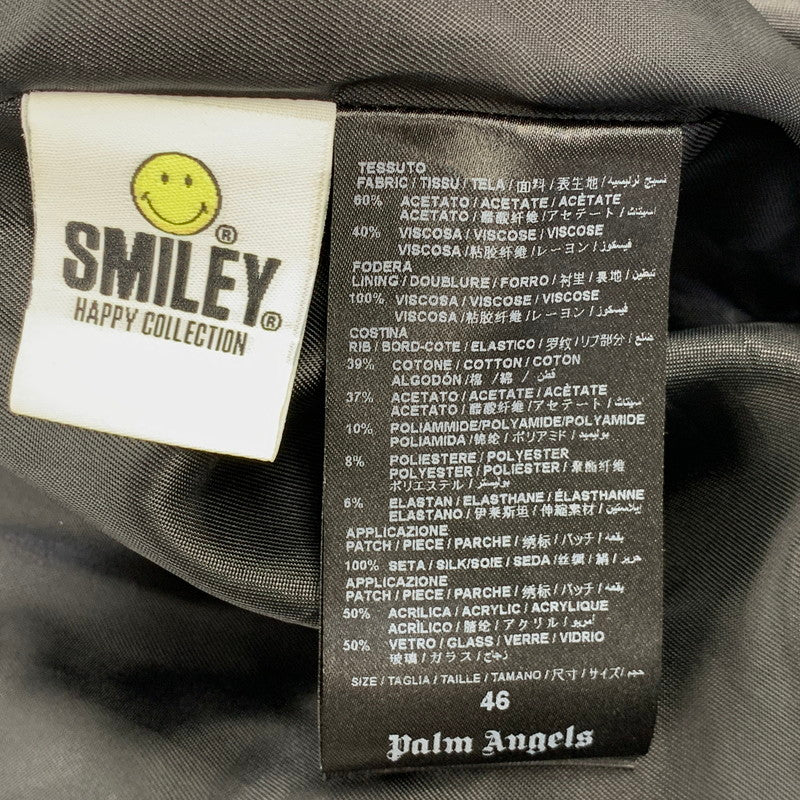 【中古品】【メンズ】 PALM ANGELS パームエンジェルス SMILE RAYON JACKET スマイル レーヨン ジャケット アウター 142-260909-cs-08-izu サイズ：46 カラー：ブラック 万代Net店