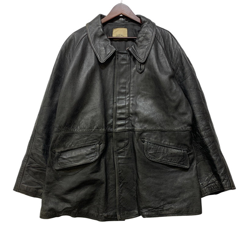 【中古品】【メンズ】 FRENCH MILITARY フレンチ ミリタリー FIREMAN LEATHER COAT ファイヤーマン レザー コート アウター 146-260909-cs-12-izu サイズ：不明 カラー：ブラック 万代Net店