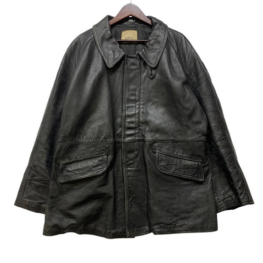【中古品】【メンズ】 FRENCH MILITARY フレンチ ミリタリー FIREMAN LEATHER COAT ファイヤーマン レザー コート アウター 146-260909-cs-12-izu サイズ：不明 カラー：ブラック 万代Net店