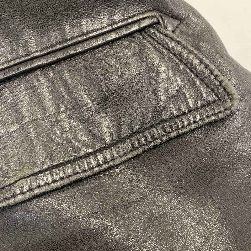 【中古品】【メンズ】 FRENCH MILITARY フレンチ ミリタリー FIREMAN LEATHER COAT ファイヤーマン レザー コート アウター 146-260909-cs-12-izu サイズ：不明 カラー：ブラック 万代Net店