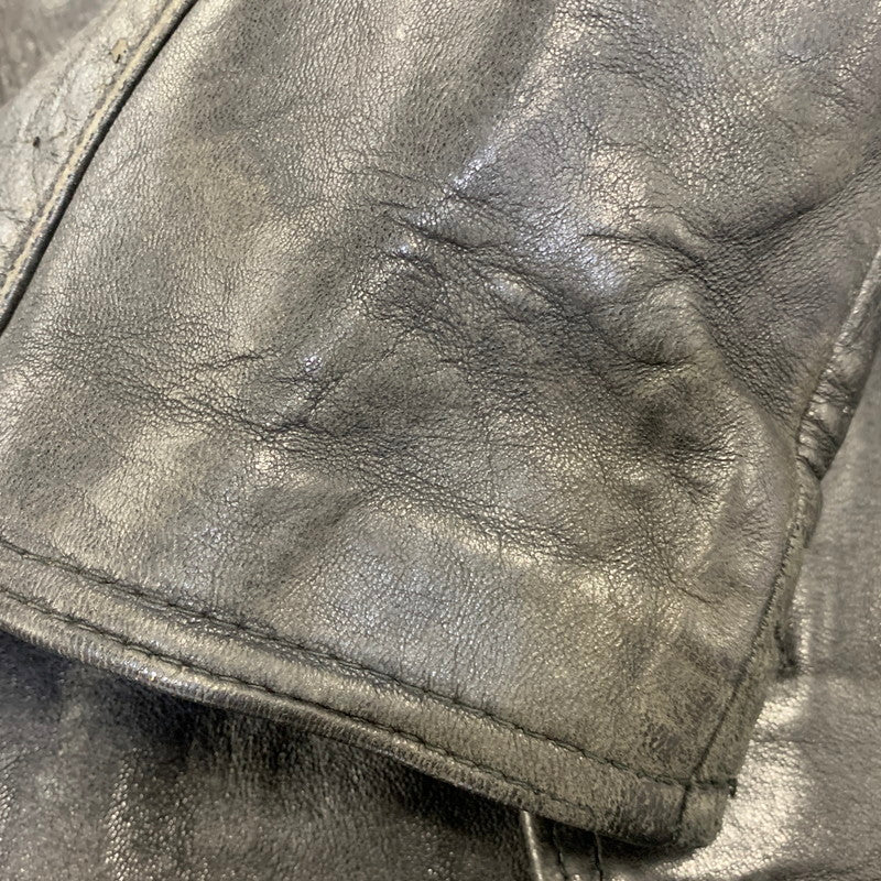 【中古品】【メンズ】 FRENCH MILITARY フレンチ ミリタリー FIREMAN LEATHER COAT ファイヤーマン レザー コート アウター 146-260909-cs-12-izu サイズ：不明 カラー：ブラック 万代Net店