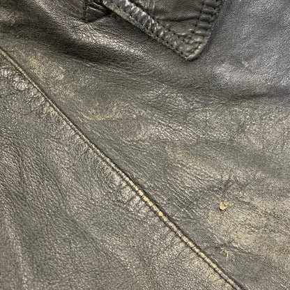 【中古品】【メンズ】 FRENCH MILITARY フレンチ ミリタリー FIREMAN LEATHER COAT ファイヤーマン レザー コート アウター 146-260909-cs-12-izu サイズ：不明 カラー：ブラック 万代Net店