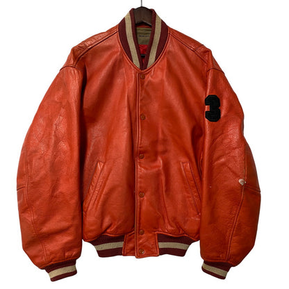 【現状渡し品】【メンズ】 GNOME MEN'S グノーム 03 LEATHER STADIUM JACKET 545-5176 レザースタジアムジャケット スタジャン 146-260919-as-09-izu サイズ：F カラー：レッド系 万代Net店