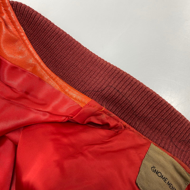 【現状渡し品】【メンズ】 GNOME MEN'S グノーム 03 LEATHER STADIUM JACKET 545-5176 レザースタジアムジャケット スタジャン 146-260919-as-09-izu サイズ：F カラー：レッド系 万代Net店