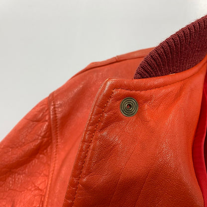【現状渡し品】【メンズ】 GNOME MEN'S グノーム 03 LEATHER STADIUM JACKET 545-5176 レザースタジアムジャケット スタジャン 146-260919-as-09-izu サイズ：F カラー：レッド系 万代Net店