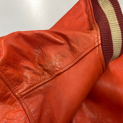 【現状渡し品】【メンズ】 GNOME MEN'S グノーム 03 LEATHER STADIUM JACKET 545-5176 レザースタジアムジャケット スタジャン 146-260919-as-09-izu サイズ：F カラー：レッド系 万代Net店
