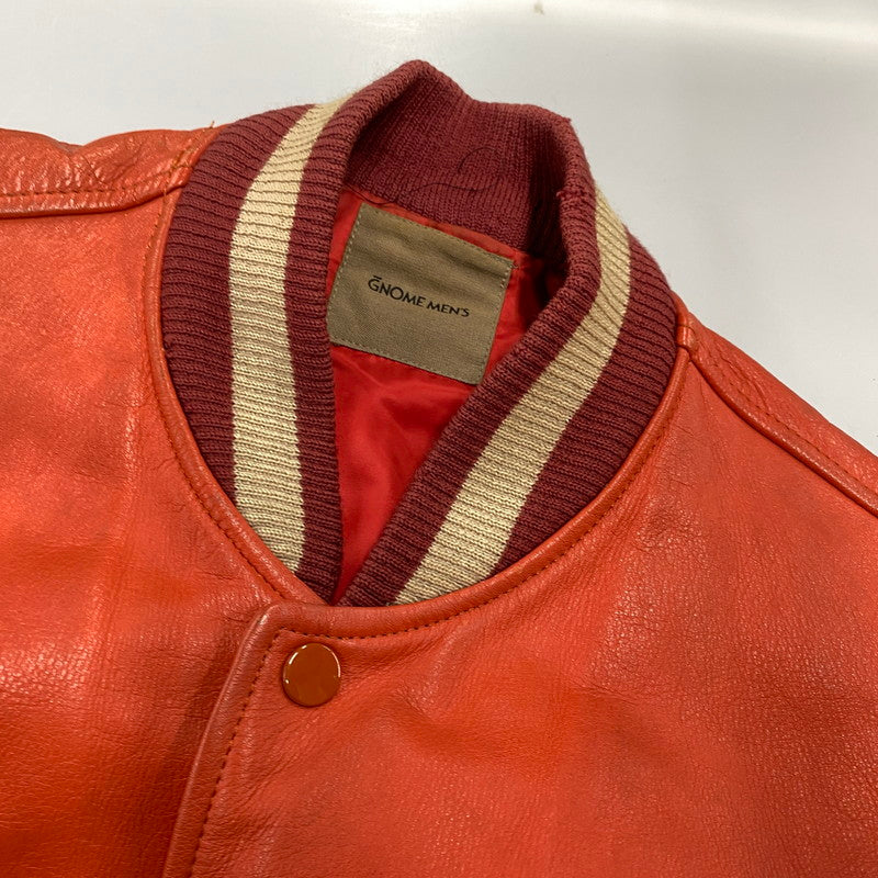 【現状渡し品】【メンズ】 GNOME MEN'S グノーム 03 LEATHER STADIUM JACKET 545-5176 レザースタジアムジャケット スタジャン 146-260919-as-09-izu サイズ：F カラー：レッド系 万代Net店