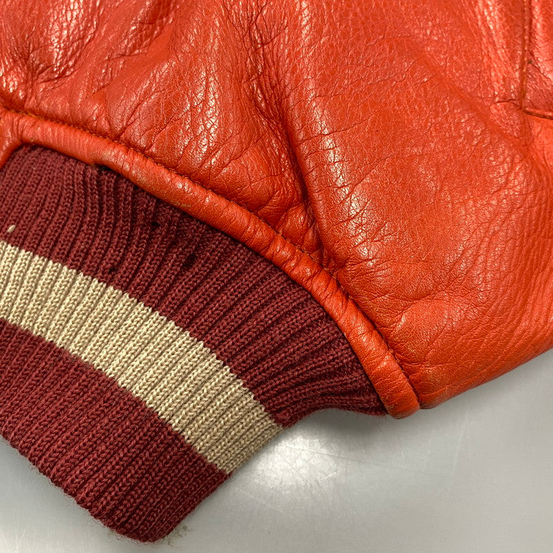【現状渡し品】【メンズ】 GNOME MEN'S グノーム 03 LEATHER STADIUM JACKET 545-5176 レザースタジアムジャケット スタジャン 146-260919-as-09-izu サイズ：F カラー：レッド系 万代Net店
