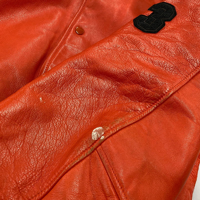 【現状渡し品】【メンズ】 GNOME MEN'S グノーム 03 LEATHER STADIUM JACKET 545-5176 レザースタジアムジャケット スタジャン 146-260919-as-09-izu サイズ：F カラー：レッド系 万代Net店