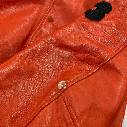 【現状渡し品】【メンズ】 GNOME MEN'S グノーム 03 LEATHER STADIUM JACKET 545-5176 レザースタジアムジャケット スタジャン 146-260919-as-09-izu サイズ：F カラー：レッド系 万代Net店