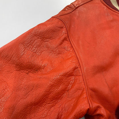 【現状渡し品】【メンズ】 GNOME MEN'S グノーム 03 LEATHER STADIUM JACKET 545-5176 レザースタジアムジャケット スタジャン 146-260919-as-09-izu サイズ：F カラー：レッド系 万代Net店