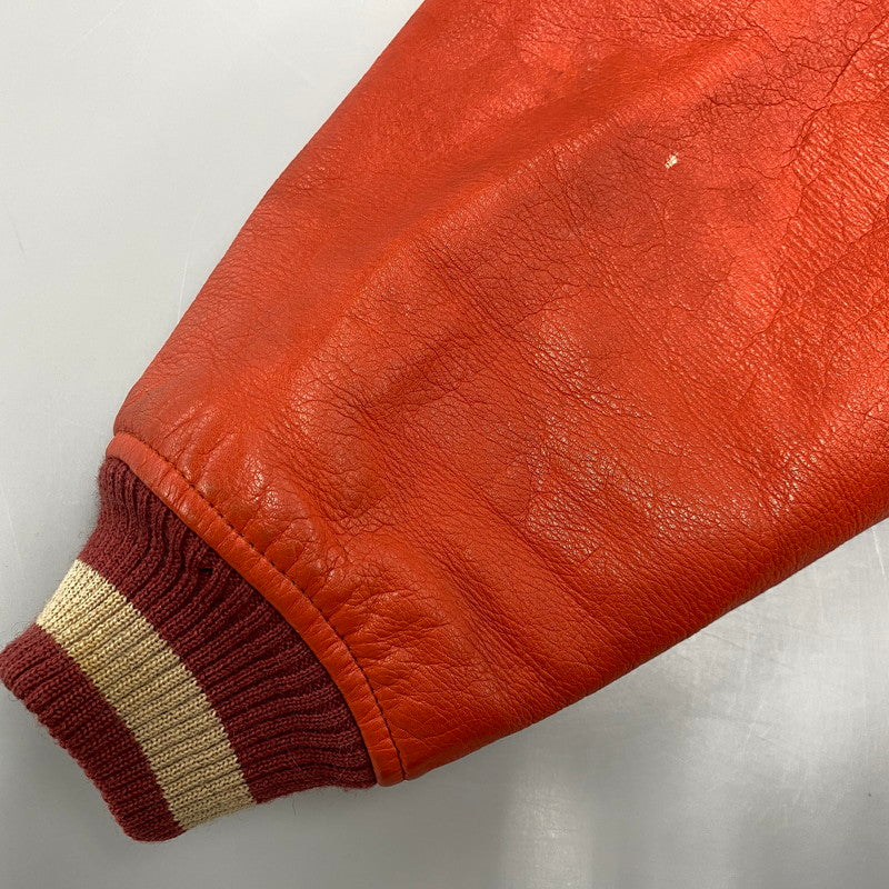 【現状渡し品】【メンズ】 GNOME MEN'S グノーム 03 LEATHER STADIUM JACKET 545-5176 レザースタジアムジャケット スタジャン 146-260919-as-09-izu サイズ：F カラー：レッド系 万代Net店