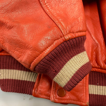 【現状渡し品】【メンズ】 GNOME MEN'S グノーム 03 LEATHER STADIUM JACKET 545-5176 レザースタジアムジャケット スタジャン 146-260919-as-09-izu サイズ：F カラー：レッド系 万代Net店