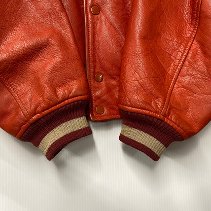 【現状渡し品】【メンズ】 GNOME MEN'S グノーム 03 LEATHER STADIUM JACKET 545-5176 レザースタジアムジャケット スタジャン 146-260919-as-09-izu サイズ：F カラー：レッド系 万代Net店