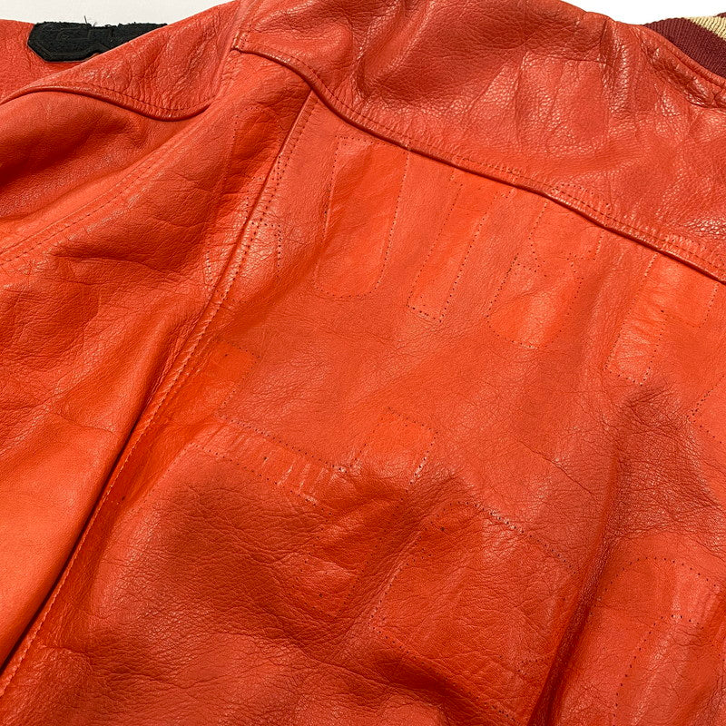 【現状渡し品】【メンズ】 GNOME MEN'S グノーム 03 LEATHER STADIUM JACKET 545-5176 レザースタジアムジャケット スタジャン 146-260919-as-09-izu サイズ：F カラー：レッド系 万代Net店