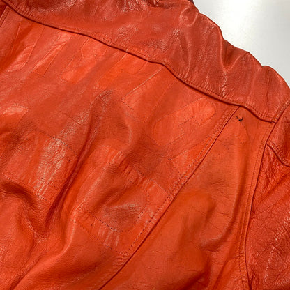 【現状渡し品】【メンズ】 GNOME MEN'S グノーム 03 LEATHER STADIUM JACKET 545-5176 レザースタジアムジャケット スタジャン 146-260919-as-09-izu サイズ：F カラー：レッド系 万代Net店
