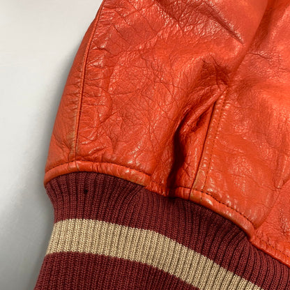 【現状渡し品】【メンズ】 GNOME MEN'S グノーム 03 LEATHER STADIUM JACKET 545-5176 レザースタジアムジャケット スタジャン 146-260919-as-09-izu サイズ：F カラー：レッド系 万代Net店