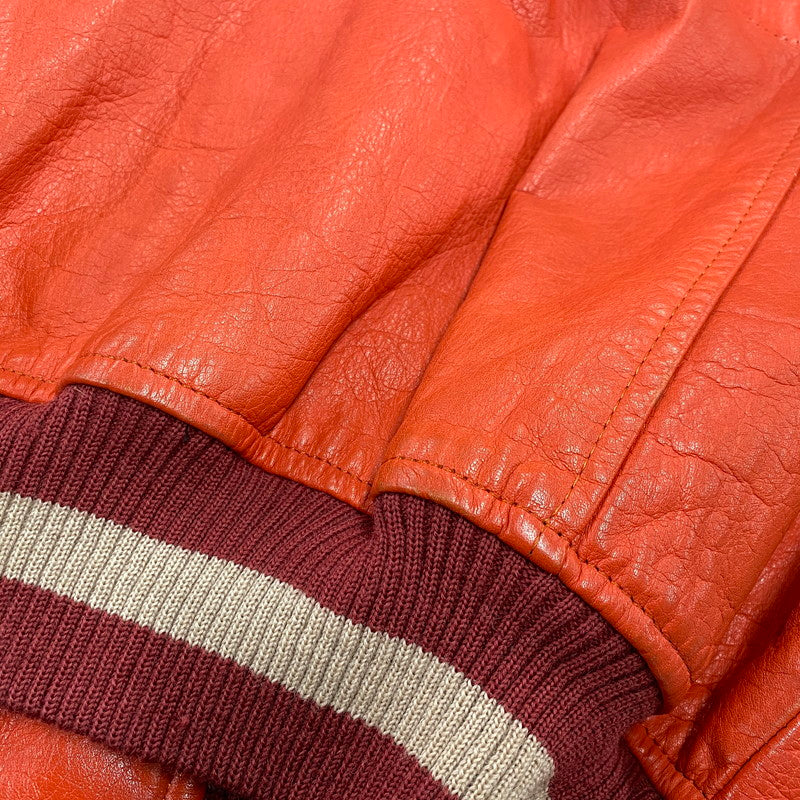 【現状渡し品】【メンズ】 GNOME MEN'S グノーム 03 LEATHER STADIUM JACKET 545-5176 レザースタジアムジャケット スタジャン 146-260919-as-09-izu サイズ：F カラー：レッド系 万代Net店