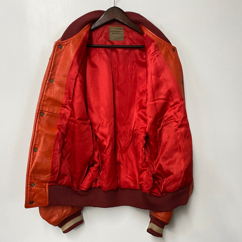 【現状渡し品】【メンズ】 GNOME MEN'S グノーム 03 LEATHER STADIUM JACKET 545-5176 レザースタジアムジャケット スタジャン 146-260919-as-09-izu サイズ：F カラー：レッド系 万代Net店