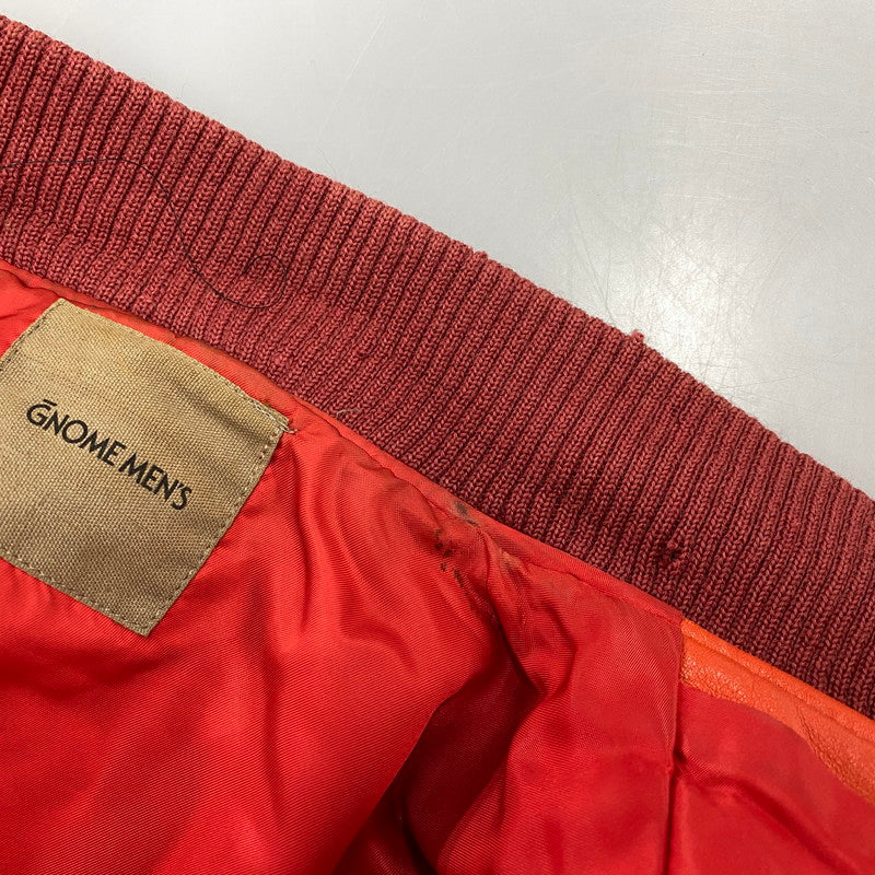 【現状渡し品】【メンズ】 GNOME MEN'S グノーム 03 LEATHER STADIUM JACKET 545-5176 レザースタジアムジャケット スタジャン 146-260919-as-09-izu サイズ：F カラー：レッド系 万代Net店