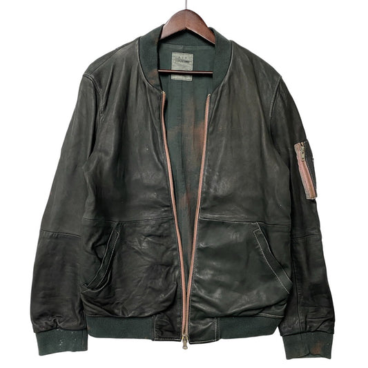 【現状渡し品】【メンズ】 ADAM ET ROPE アダム エ ロペ LEATHER MA-1 JACKET GMJ-001-3701-B レザー ジャケット 140-260919-as-08-izu サイズ：42 カラー：グリーン系 万代Net店