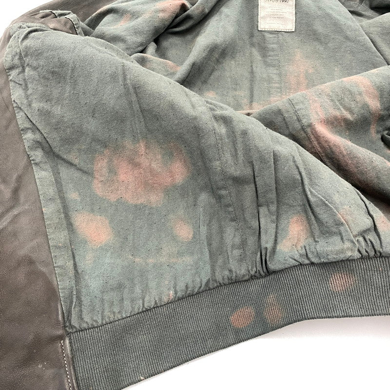 【現状渡し品】【メンズ】 ADAM ET ROPE アダム エ ロペ LEATHER MA-1 JACKET GMJ-001-3701-B レザー ジャケット 140-260919-as-08-izu サイズ：42 カラー：グリーン系 万代Net店