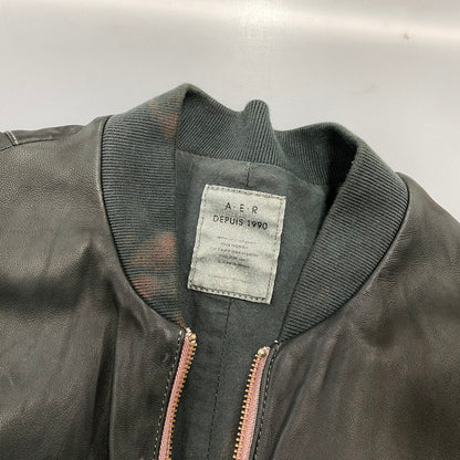 【現状渡し品】【メンズ】 ADAM ET ROPE アダム エ ロペ LEATHER MA-1 JACKET GMJ-001-3701-B レザー ジャケット 140-260919-as-08-izu サイズ：42 カラー：グリーン系 万代Net店