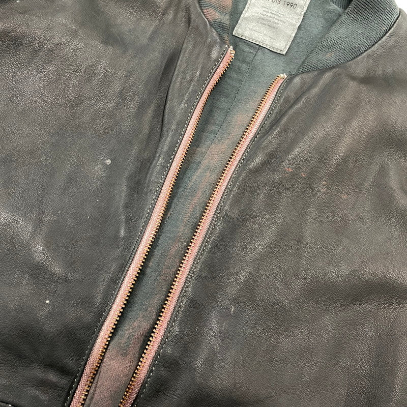 【現状渡し品】【メンズ】 ADAM ET ROPE アダム エ ロペ LEATHER MA-1 JACKET GMJ-001-3701-B レザー ジャケット 140-260919-as-08-izu サイズ：42 カラー：グリーン系 万代Net店