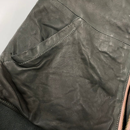 【現状渡し品】【メンズ】 ADAM ET ROPE アダム エ ロペ LEATHER MA-1 JACKET GMJ-001-3701-B レザー ジャケット 140-260919-as-08-izu サイズ：42 カラー：グリーン系 万代Net店