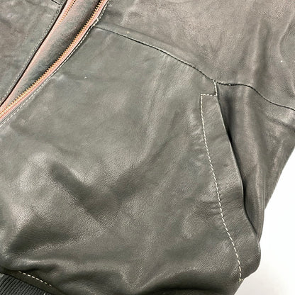 【現状渡し品】【メンズ】 ADAM ET ROPE アダム エ ロペ LEATHER MA-1 JACKET GMJ-001-3701-B レザー ジャケット 140-260919-as-08-izu サイズ：42 カラー：グリーン系 万代Net店