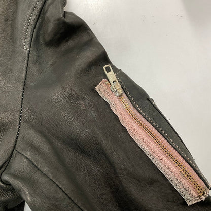 【現状渡し品】【メンズ】 ADAM ET ROPE アダム エ ロペ LEATHER MA-1 JACKET GMJ-001-3701-B レザー ジャケット 140-260919-as-08-izu サイズ：42 カラー：グリーン系 万代Net店