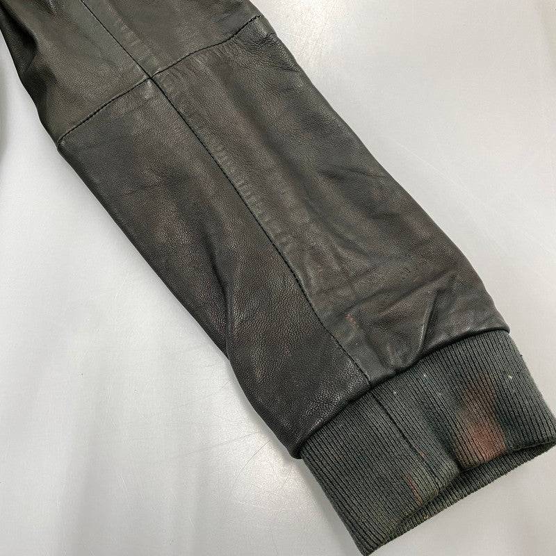 【現状渡し品】【メンズ】 ADAM ET ROPE アダム エ ロペ LEATHER MA-1 JACKET GMJ-001-3701-B レザー ジャケット 140-260919-as-08-izu サイズ：42 カラー：グリーン系 万代Net店