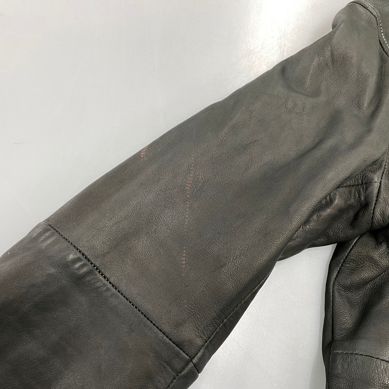 【現状渡し品】【メンズ】 ADAM ET ROPE アダム エ ロペ LEATHER MA-1 JACKET GMJ-001-3701-B レザー ジャケット 140-260919-as-08-izu サイズ：42 カラー：グリーン系 万代Net店