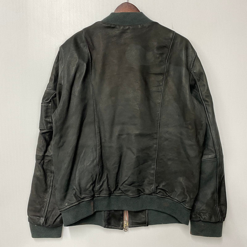 【現状渡し品】【メンズ】 ADAM ET ROPE アダム エ ロペ LEATHER MA-1 JACKET GMJ-001-3701-B レザー ジャケット 140-260919-as-08-izu サイズ：42 カラー：グリーン系 万代Net店