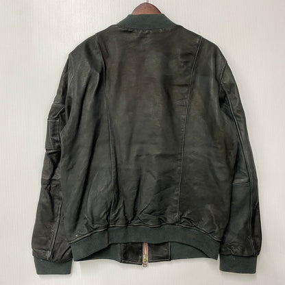 【現状渡し品】【メンズ】 ADAM ET ROPE アダム エ ロペ LEATHER MA-1 JACKET GMJ-001-3701-B レザー ジャケット 140-260919-as-08-izu サイズ：42 カラー：グリーン系 万代Net店
