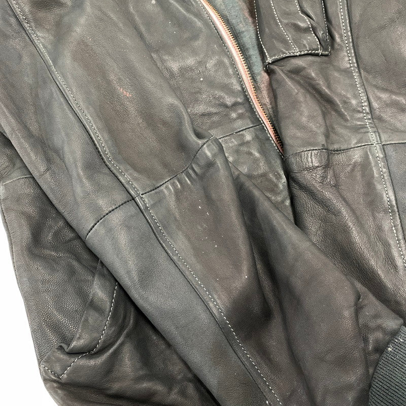 【現状渡し品】【メンズ】 ADAM ET ROPE アダム エ ロペ LEATHER MA-1 JACKET GMJ-001-3701-B レザー ジャケット 140-260919-as-08-izu サイズ：42 カラー：グリーン系 万代Net店