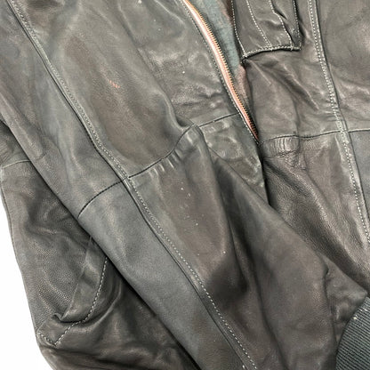 【現状渡し品】【メンズ】 ADAM ET ROPE アダム エ ロペ LEATHER MA-1 JACKET GMJ-001-3701-B レザー ジャケット 140-260919-as-08-izu サイズ：42 カラー：グリーン系 万代Net店