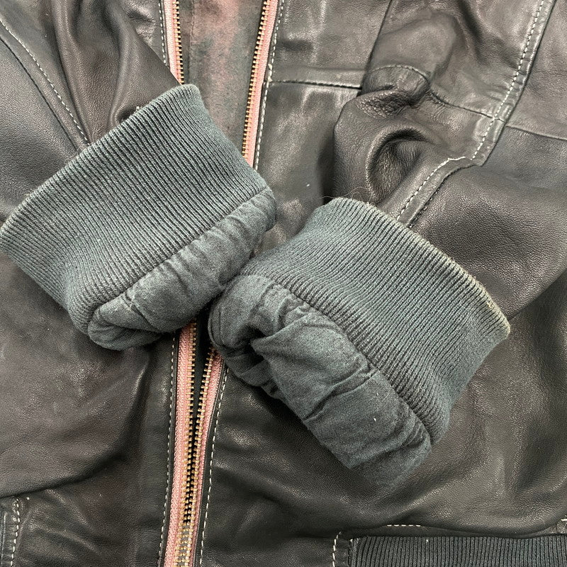 【現状渡し品】【メンズ】 ADAM ET ROPE アダム エ ロペ LEATHER MA-1 JACKET GMJ-001-3701-B レザー ジャケット 140-260919-as-08-izu サイズ：42 カラー：グリーン系 万代Net店