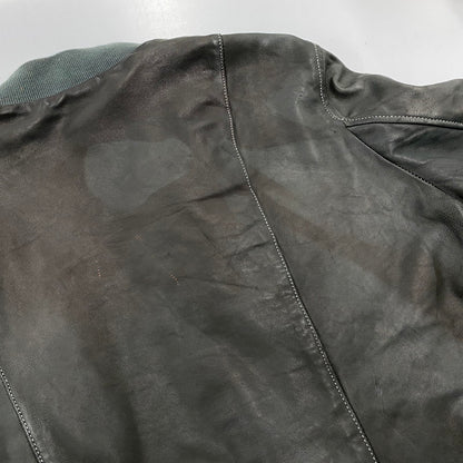 【現状渡し品】【メンズ】 ADAM ET ROPE アダム エ ロペ LEATHER MA-1 JACKET GMJ-001-3701-B レザー ジャケット 140-260919-as-08-izu サイズ：42 カラー：グリーン系 万代Net店