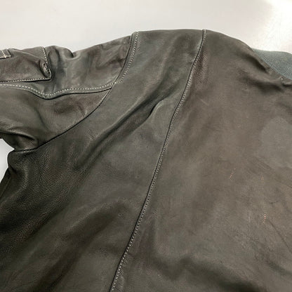 【現状渡し品】【メンズ】 ADAM ET ROPE アダム エ ロペ LEATHER MA-1 JACKET GMJ-001-3701-B レザー ジャケット 140-260919-as-08-izu サイズ：42 カラー：グリーン系 万代Net店
