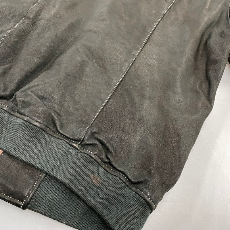 【現状渡し品】【メンズ】 ADAM ET ROPE アダム エ ロペ LEATHER MA-1 JACKET GMJ-001-3701-B レザー ジャケット 140-260919-as-08-izu サイズ：42 カラー：グリーン系 万代Net店
