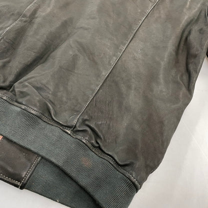 【現状渡し品】【メンズ】 ADAM ET ROPE アダム エ ロペ LEATHER MA-1 JACKET GMJ-001-3701-B レザー ジャケット 140-260919-as-08-izu サイズ：42 カラー：グリーン系 万代Net店